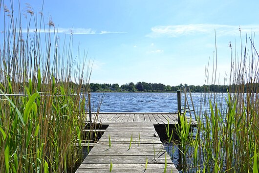 Für Segler, Angler und Naturfreunde - Wochenendhalbhaus auf 1.933 m² Seeufergrundstück am Brahmsee
